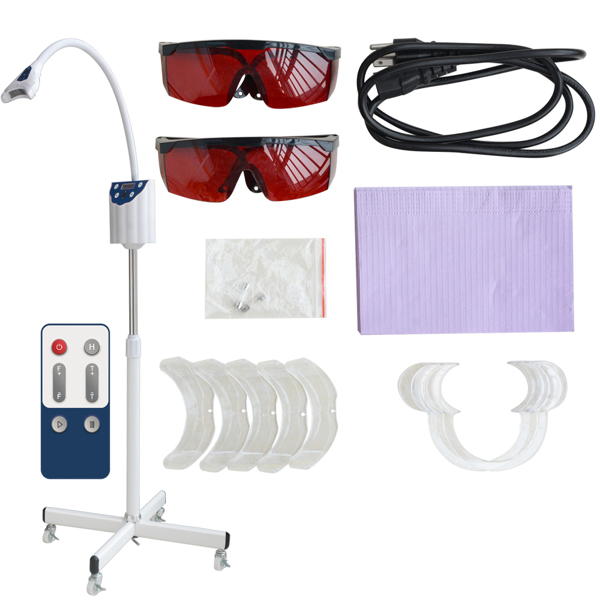 4 Colors Dental Mobile Cold Bleaching Teeth Whitening Light Lamp Teeth Bleach System With Remote Control 4 Modes Adjustable Light Intensities