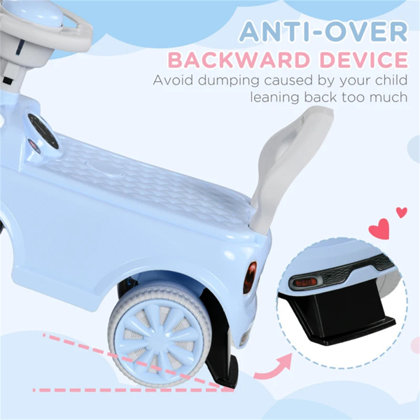 Light Blue toddler ride-on toy with Horn