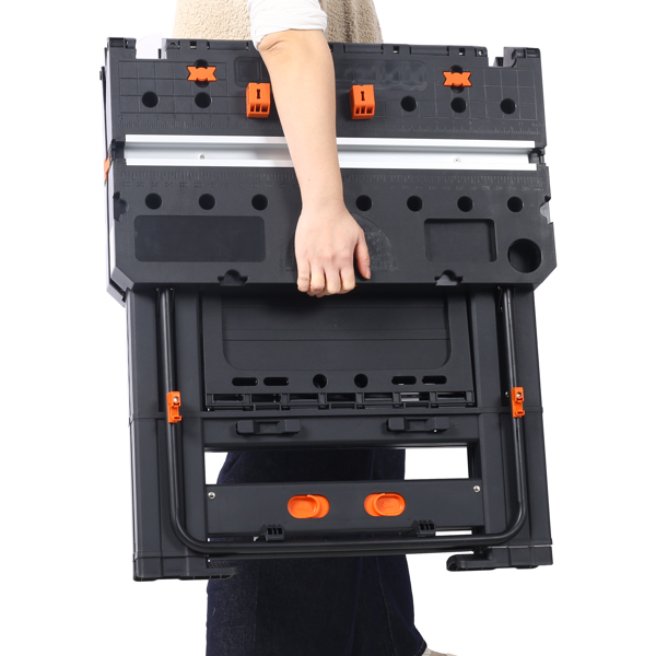 Portable Folding Work Table, 2-in-1 as Sawhorse & Workbench, Large Load Capacity with 2pcs Clamps 