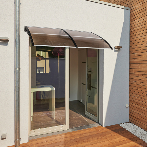 HT-200 x 100 Household Application Door & Window Rain Cover Eaves Brown Board & Black Holder