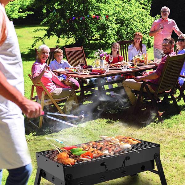 便携式 BBQ 烧烤架 可折叠炭烤架 露营 花园 户外 旅行-4