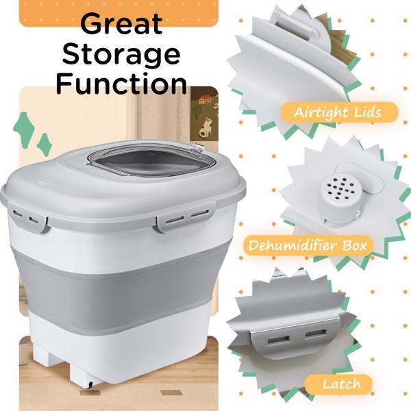 Dog Food Storage Container Collapsible Design