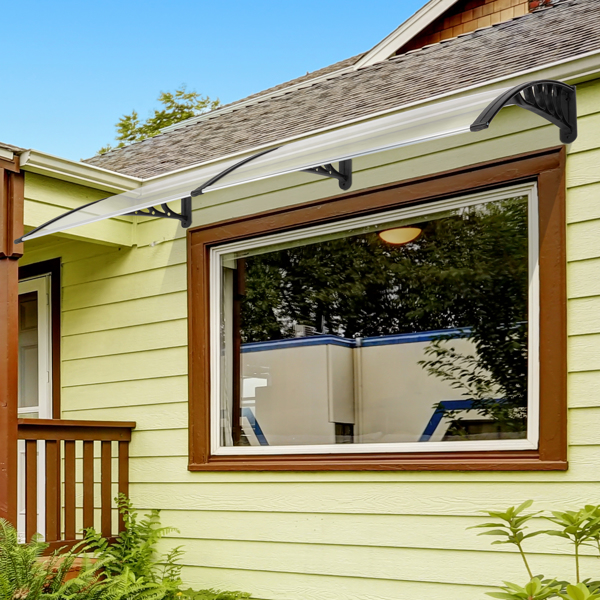 HT-200 x 100 Household Application Door & Window Rain Cover Eaves Black Holder