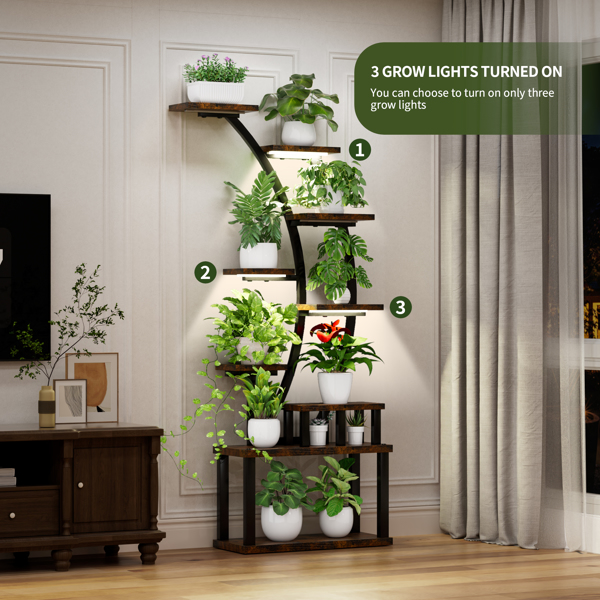 Plant Stand indoor 9-Tiered , 63.6
