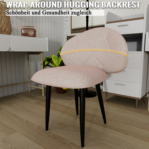 软垫餐椅 4件套，现代餐椅 餐厅 舒适加宽靠背 带金属脚的厨房椅-6