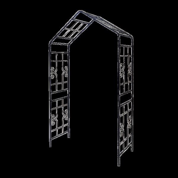金属花园拱门 长 56.3 英寸 x 宽 16.93 英寸 x 高 94.5 英寸 攀缘植物支撑玫瑰拱门 户外 黑色-7