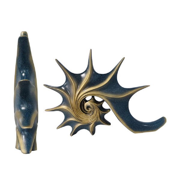 创意海螺摆件客厅欧式现代简约装饰办公室工艺品结婚礼品-5