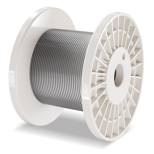 1/8英寸7x7钢丝绳，100英尺长，用于栏杆和支撑的高强度电缆，适用于各种应用的耐用结构（周末不发货，禁售亚马逊）-10