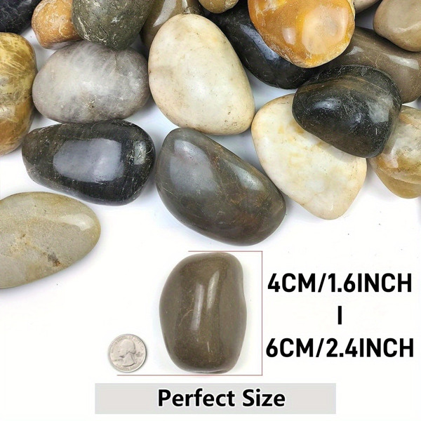 40lbs Large River Rocks for Landscaping, 1.6-2.4