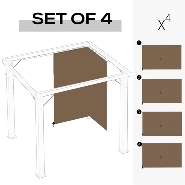 Universal Gazebo Sidewallt  Coffee-AS ( Amazon Shipping)（Prohibited by WalMart）