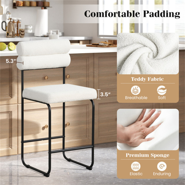 2个柜台高酒吧凳26''柜台凳-白色  （amazon shipping-发货，WALMART禁止销售）-8