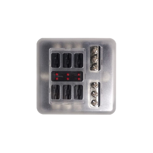 6 Way Blade Fuse Box Block FuseBox Holder Auto Marine Bus Bar Car Kit 12V 32V