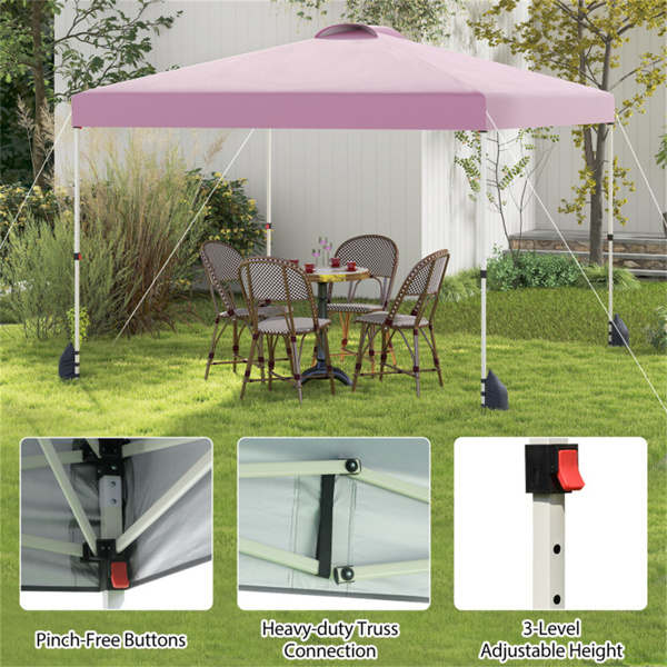 10 X 10英尺弹出式雨棚帐篷带轮式包和1个侧墙 - 粉色（amazon shipping-发货，WALMART禁止销售）周末不发货-7
