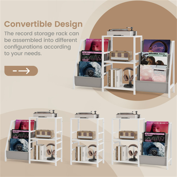 带3个架子的白色唱片播放器支架  （amazon shipping-发货，WALMART禁止销售）-6
