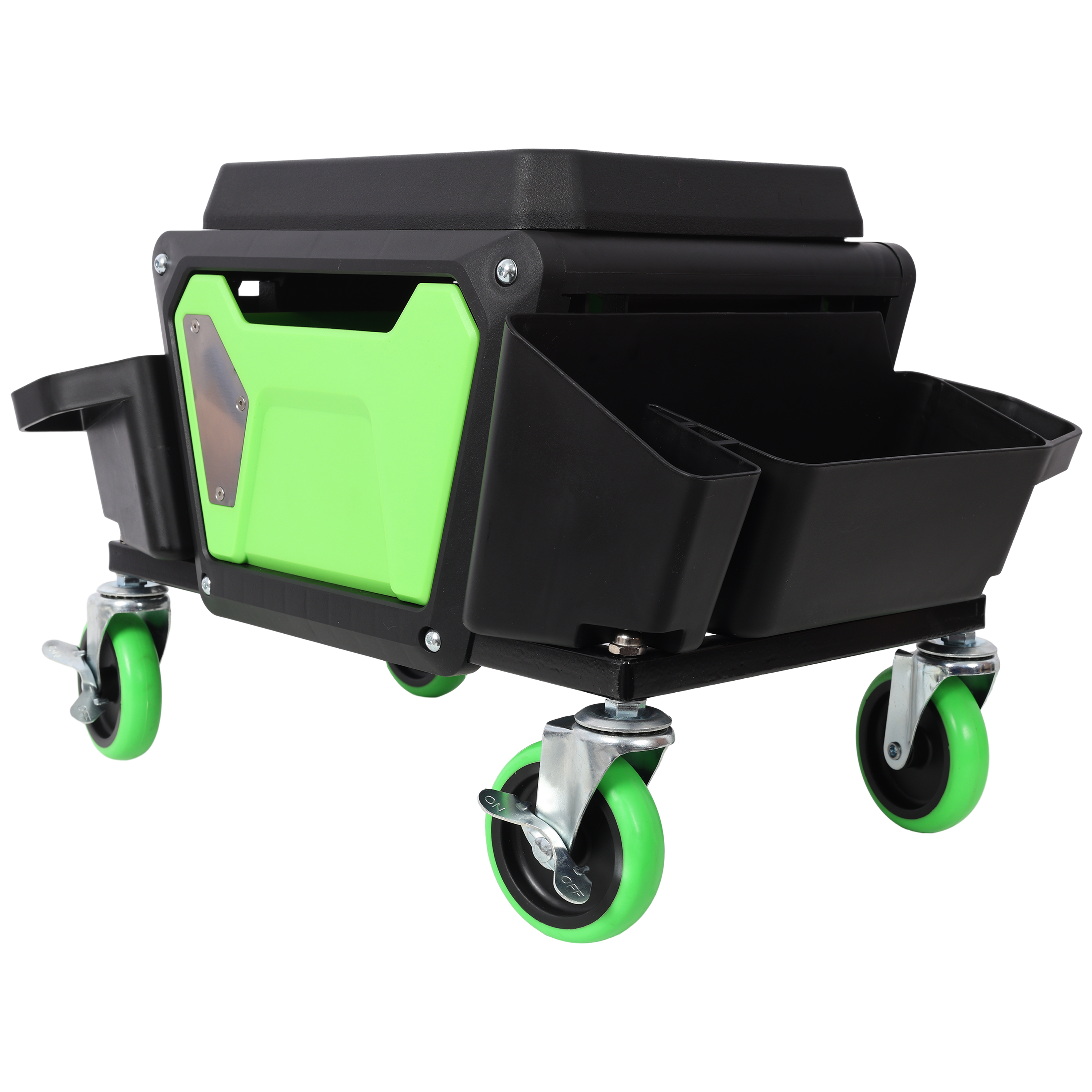 Heavy Duty Mechanic Stool with 330lbs Load Capability, Garage Stool with Wheels view 2
