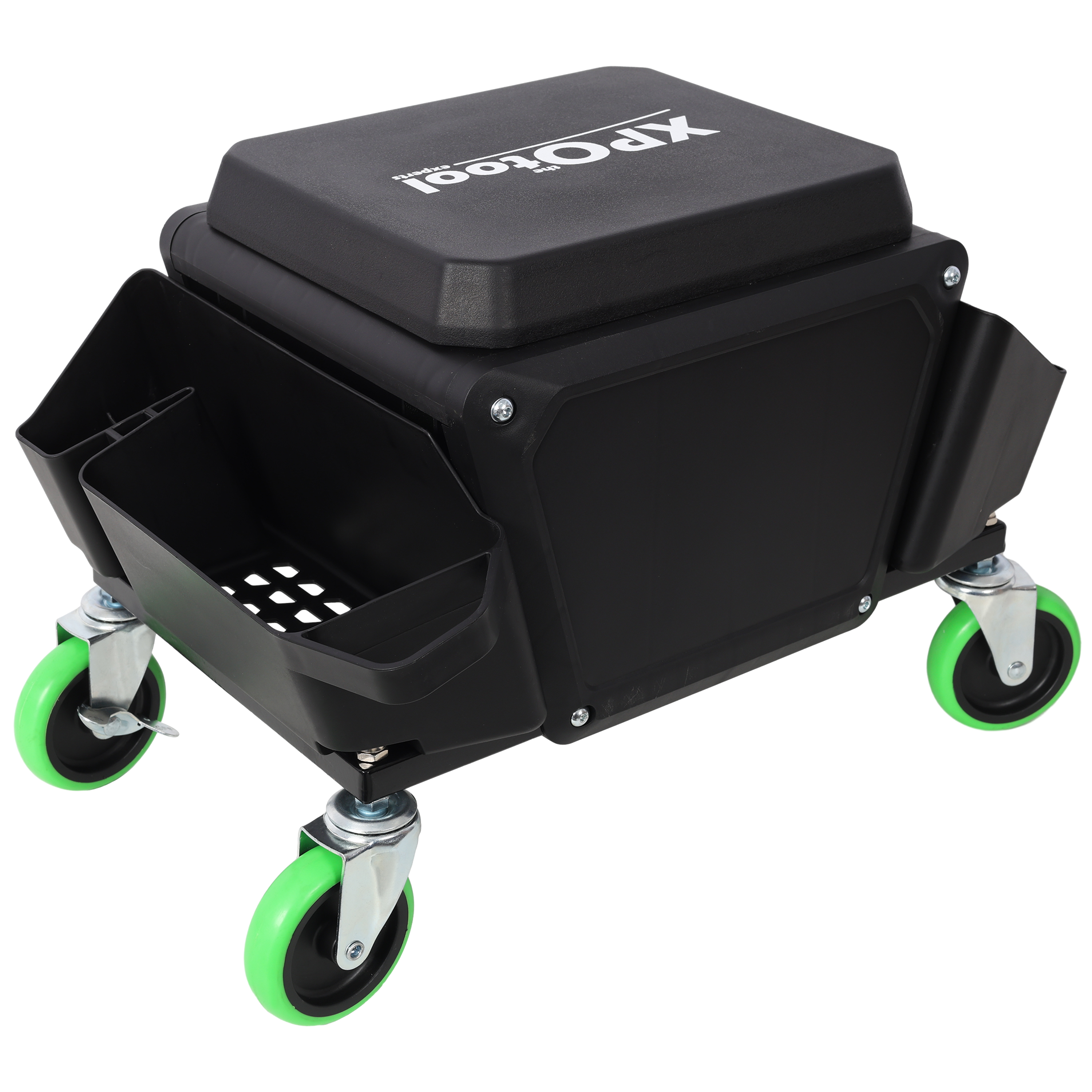 Heavy Duty Mechanic Stool with 330lbs Load Capability, Garage Stool with Wheels view 3