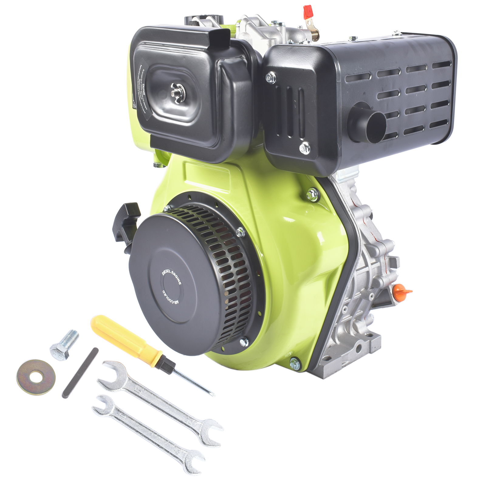 10HP 4Stroke Single-Cylinder Diesel Engine 418CC 6300W Recoil 3600RPM Air Cooled (Green) view 5