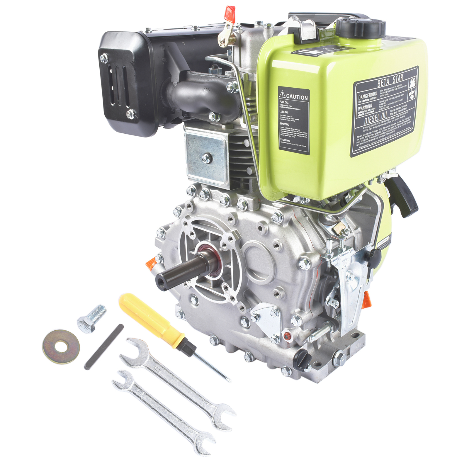 10HP 4Stroke Single-Cylinder Diesel Engine 418CC 6300W Recoil 3600RPM Air Cooled (Green) view 4