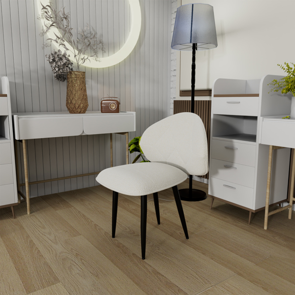 软垫餐椅 8件套，现代餐椅 餐厅 舒适加宽靠背 带金属脚的厨房椅-7