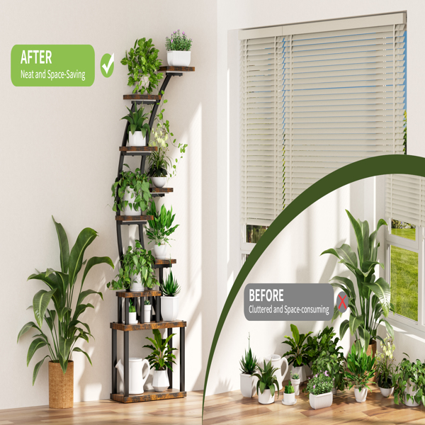 Plant Stand indoor 9-Tiered , 63.6