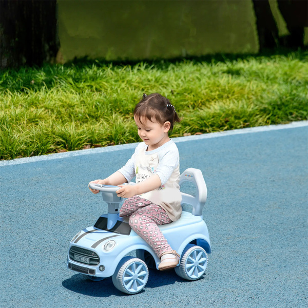 Light Blue toddler ride-on toy with Horn