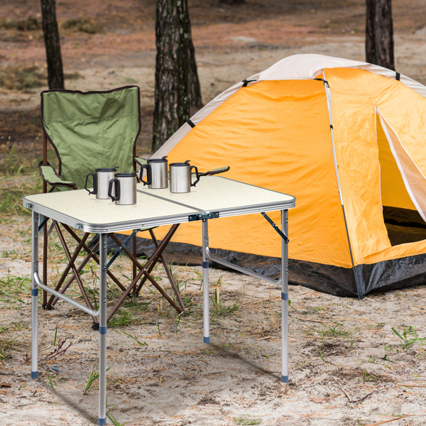 90 x 60 x 70cm Home Use Aluminum Alloy Folding Table White