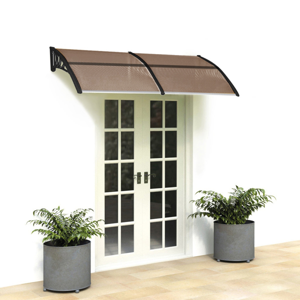 HT-200 x 100 Household Application Door & Window Rain Cover Eaves Brown Board & Black Holder