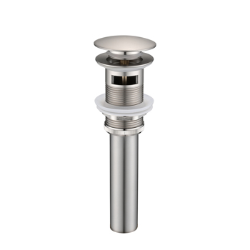 Bathroom Sink Drain with Overflow, Vessel Sink Lavatory Vanity Pop Up Drain Stopper, 304 Stainless Steel 