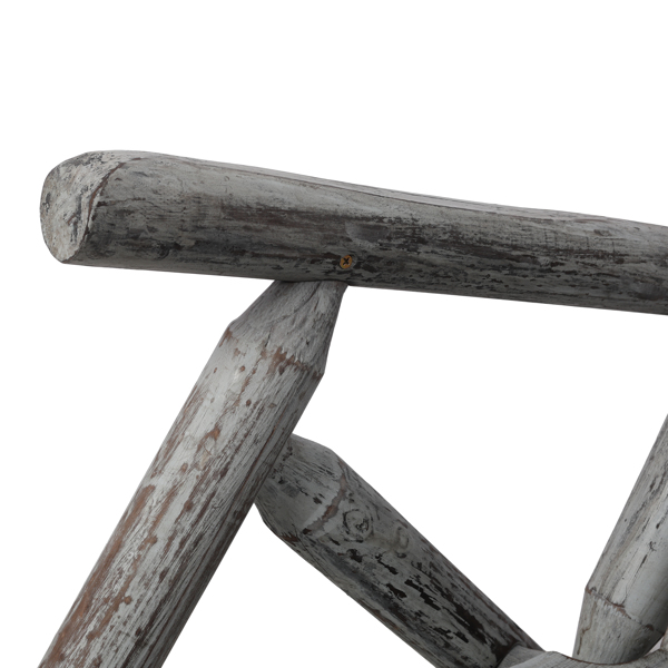 木制门廊摇椅，耐用木制门廊摇椅，冷杉木摇椅，户外庭院摇椅，花园。浅灰色-3