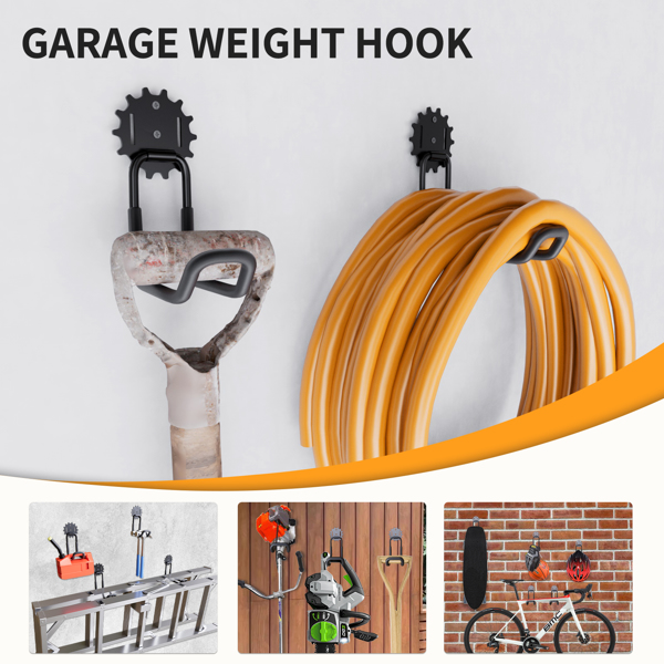 金属花园软管支架壁挂式储物架水管储物衣架家用悬挂装饰花园软管支架-2