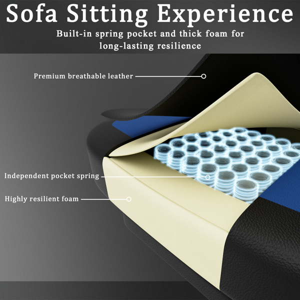 游戏椅，带袋装弹簧坐垫和脚踏，符合人体工学的成人电脑椅，透气 PU 皮革游戏椅，可调节头枕和腰部支撑办公桌椅（TEMU仅限自提）-3