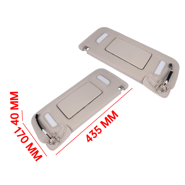 遮阳板 2Pcs Front Left and Right Sun Visors Sunshade for Cadillac Escalade Chevrolet Silverado GMC Yukon XL 1500 2007-2014-4