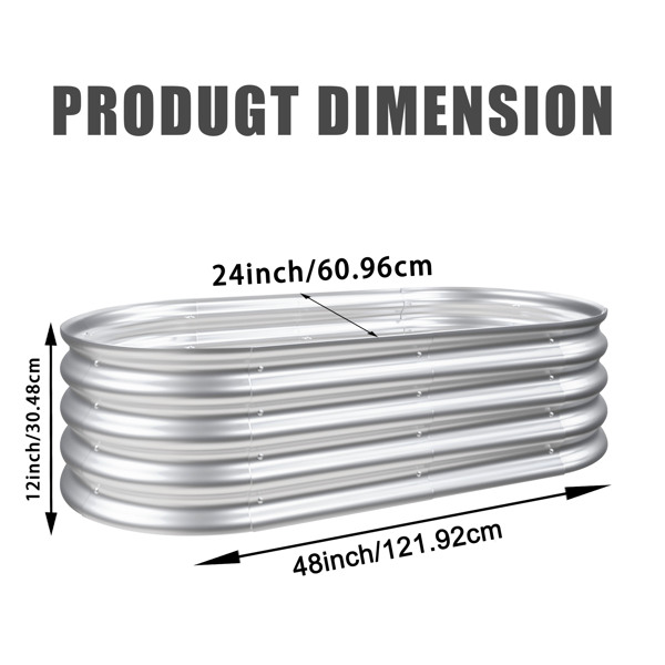 4x2x1英尺高架花园床套件，镀锌种植器高架花园床，适用于户外种植蔬菜、花卉和香草，重型、防锈、易于组装-3