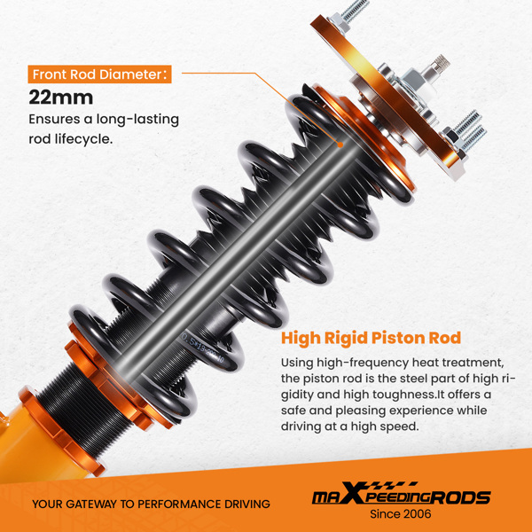 适用于 Scion xB 2004-2006 款支柱悬架的 24 向减震器绞牙降低套件-5