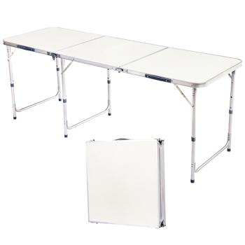 180 x 60 x 70cm  Aluminum Alloy Folding Table White