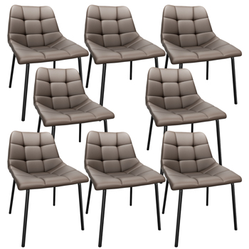 Esszimmerstühle 8er Set, Stühle Esszimmer Kunstleder mit Hoher Rückenlehne, Küchenstühle Modern mit Metallfüßen, Gepolsterter Esstisch Stühle Geeignet für Wohnzimmer Küche