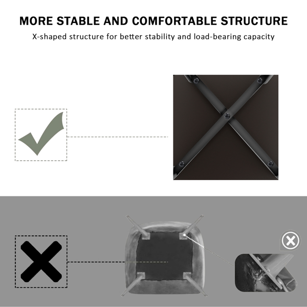 餐椅（一套 4 把），带高靠背的仿皮餐椅，带金属脚的现代厨房椅，适合客厅厨房的软垫餐桌椅-3