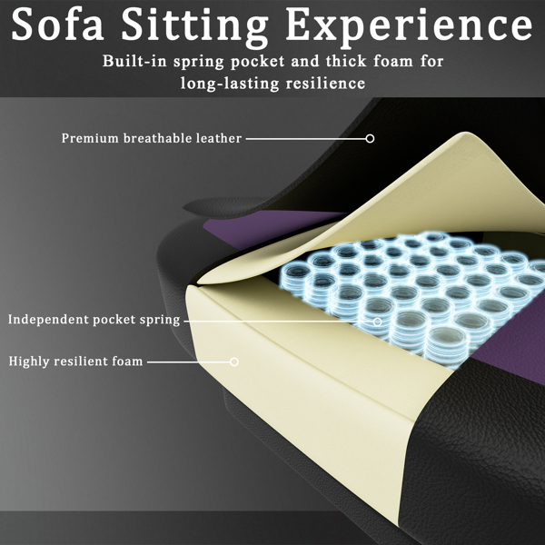 游戏椅，带袋装弹簧坐垫和脚踏，符合人体工学的成人电脑椅，透气 PU 皮革游戏椅，可调节头枕和腰部支撑办公桌椅（TEMU仅限自提）-4