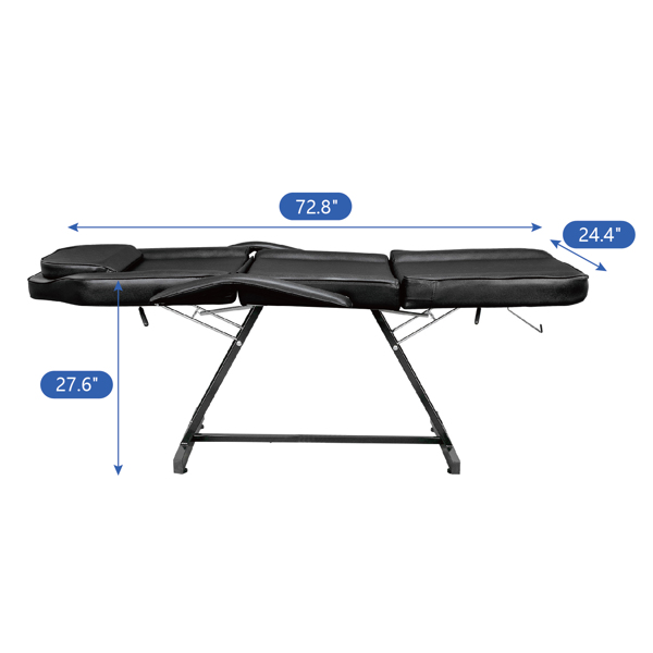 015A Beauty Salon Bed with Stool Black【Same code 10456084】