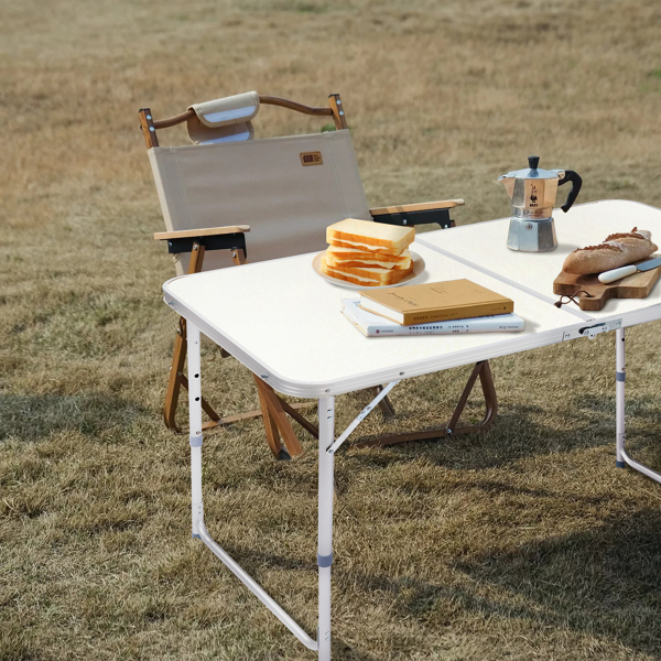 120 x 60 x 70 4Ft Portable Multipurpose Folding Table White