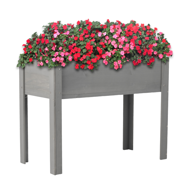 带腿高架花坛，高架木制花箱，适合户外植物花卉水果蔬菜香草种植-5