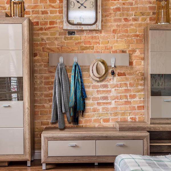 5件套大号L型不锈钢挂钩玄关门板衣橱书包（白色）-3