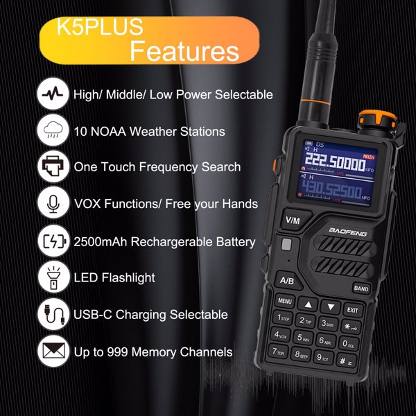 宝峰 baofeng K5plus 10w 双频对讲机 9个装-9