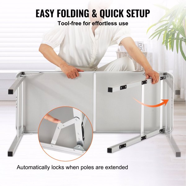 Folding Portable Bar Table with Carrying Case, Storage Shelf, and Black Skirt, 38.39