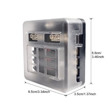 6 Way Blade Fuse Box Block FuseBox Holder Auto Marine Bus Bar Car Kit 12V 32V