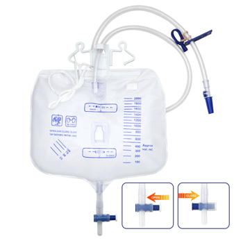2000ml Urinary Drainage Bag with Anti-Reflux Chamber (5 pack)