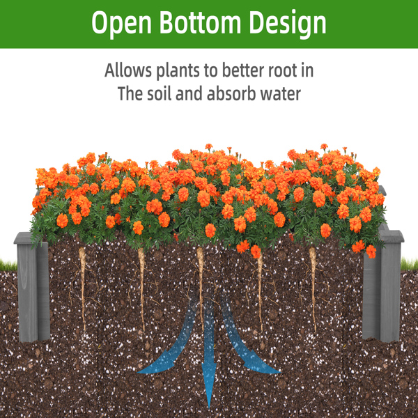 48x48x10 英寸高架种植床，户外落地木质种植箱，免工具组装，可自提-6