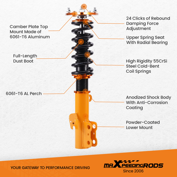 24段减震器绞牙悬挂套件，适用于丰田凯美瑞 XV30 2002-2006-3