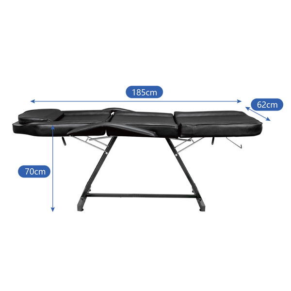 015A Beauty Salon Bed with Stool Black【Same code 10456084】