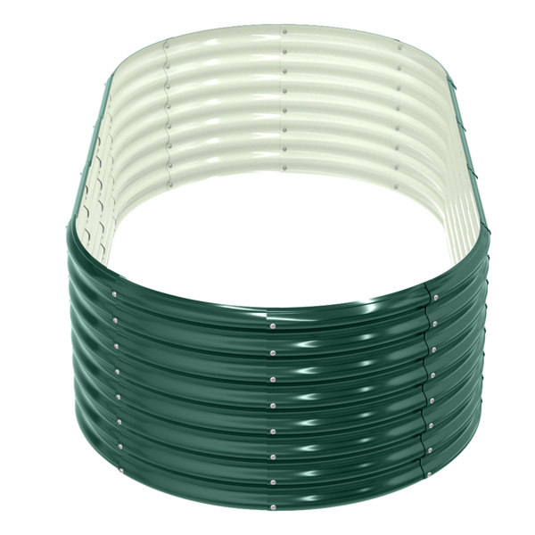 1PC 8*4*2FT 拼接式椭圆形镀锌板 深绿色 铁种植-2
